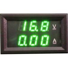 Модуль амперметр (зеленый) + вольтметр (зеленый) 0-100В 10А